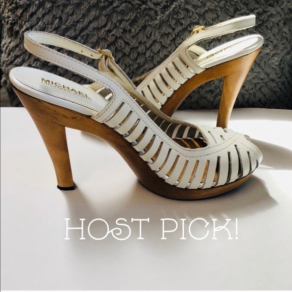 Michael Kors Shoes - 💕 Vintage MK White Lthr Heel Sandals